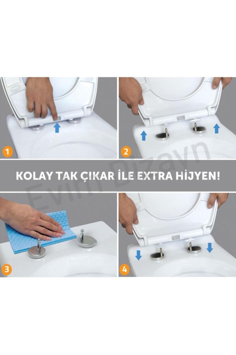 Aqua Bagno Roxy  Yavaş Kapanan Klozet Kapağı - Duroplast