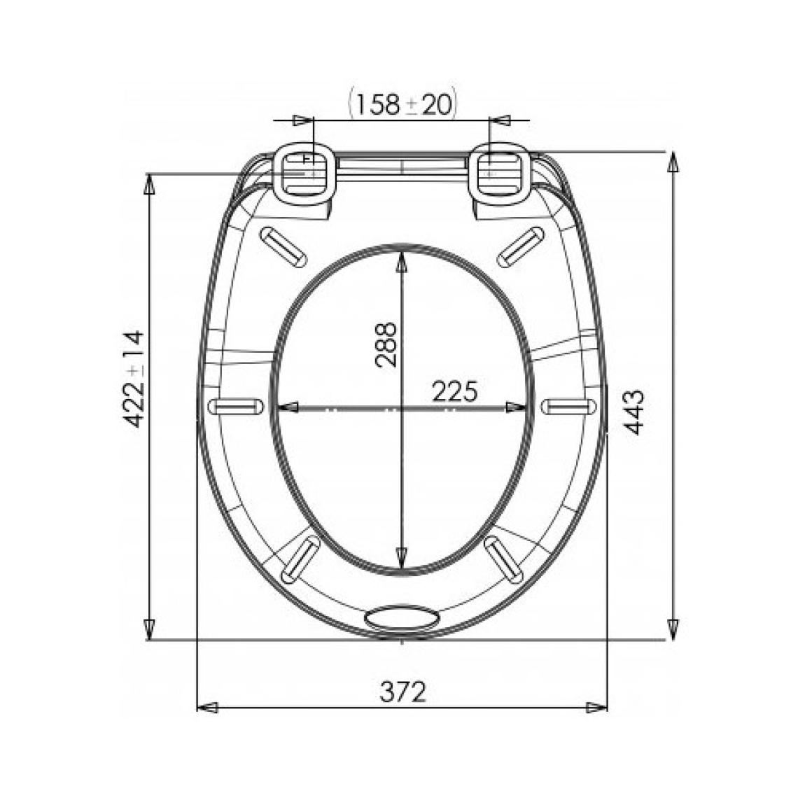 Luxwares Akdeniz Oval Klozet Kapağı - 443x372 mm, Dayanıklı ve Çizilmez Yüzey, Beyaz Renk, Modern Tasarım
