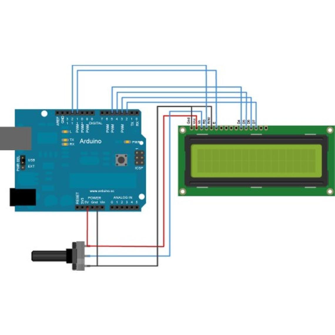RoboKolik Arduino 16X2 Lcd Display Ekran Mavi-Beyaz