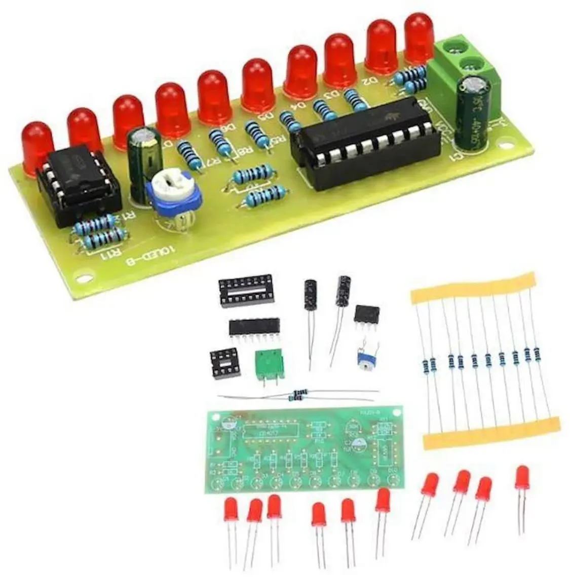 Elektronikport Yürüyen Işık Dıy Kiti Demonte Dıp NE555 + CD4017 Kendin Yap