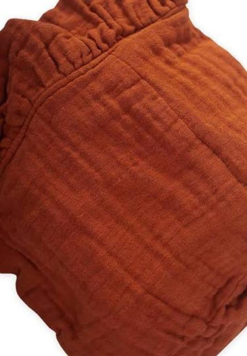 Cigit Bağlamalı Fırfırlı Müslim Bebek Şapka Rust