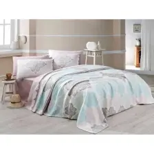 Çift Kişilik Baskılı Pike Takımı Andalucia Turkuaz