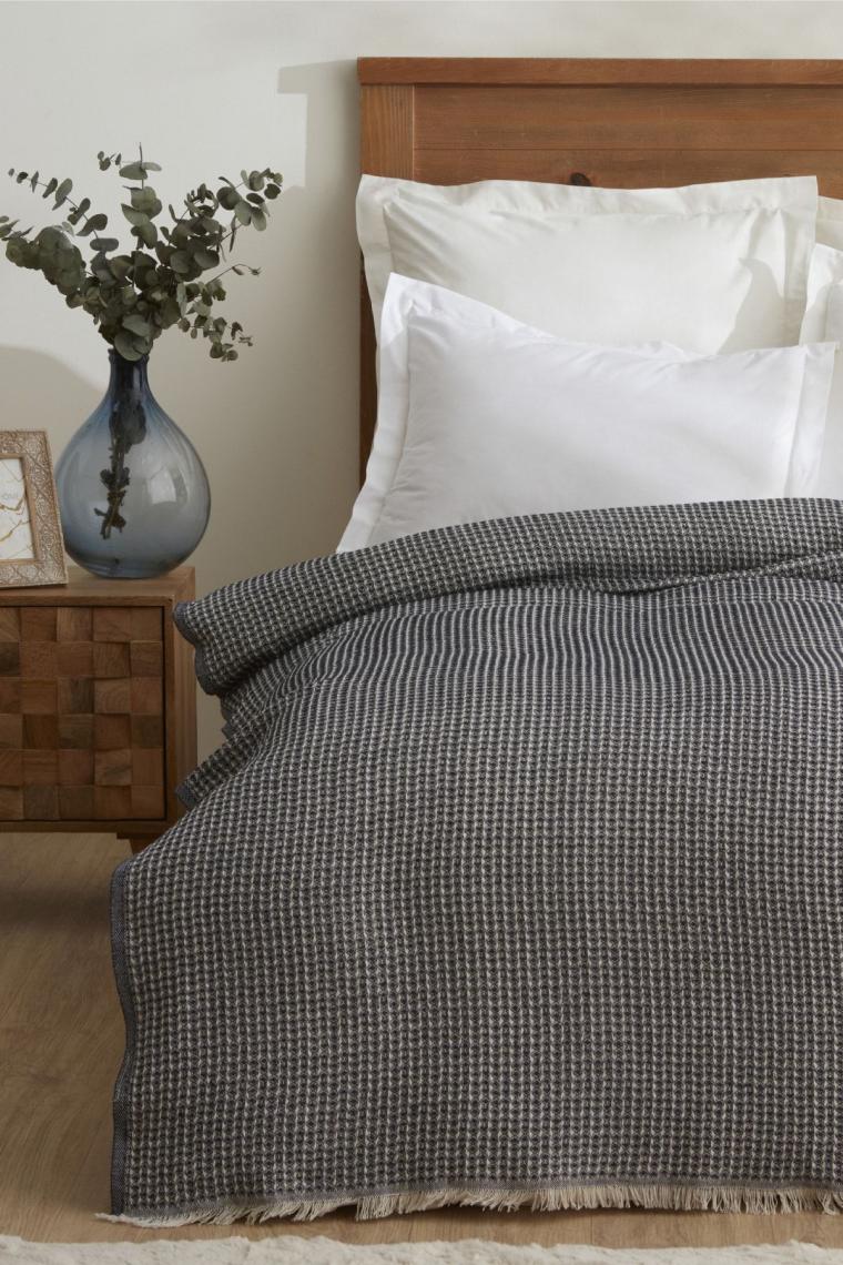 Flow Çift Kişilik Waffle Pike 200x230 cm İndigo