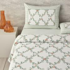 Floral Slice Çift Kişilik Pike Takımı Yeşil