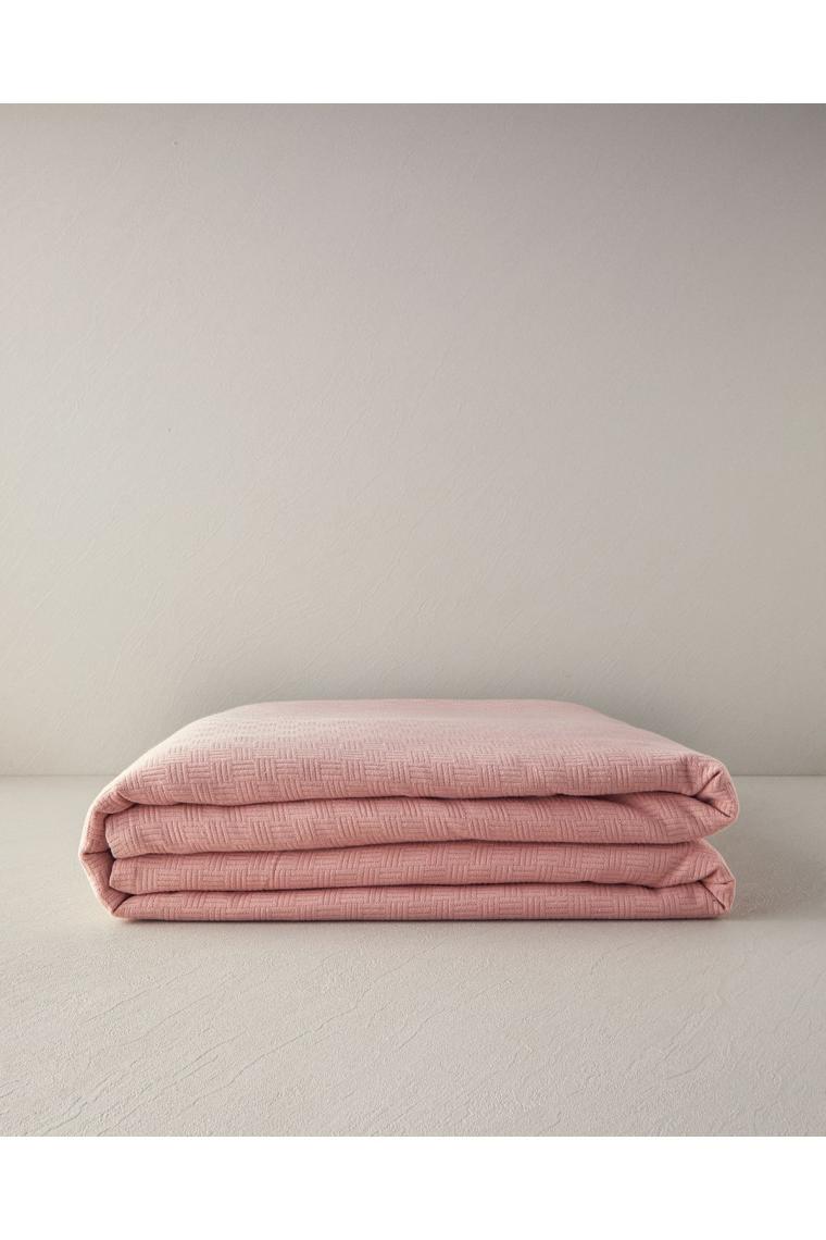 English Home Plain Pamuklu Çift Kişilik Pike 200X220 cm Pembe