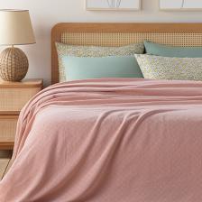 English Home Plain Pamuklu Çift Kişilik Pike 200X220 cm Pembe