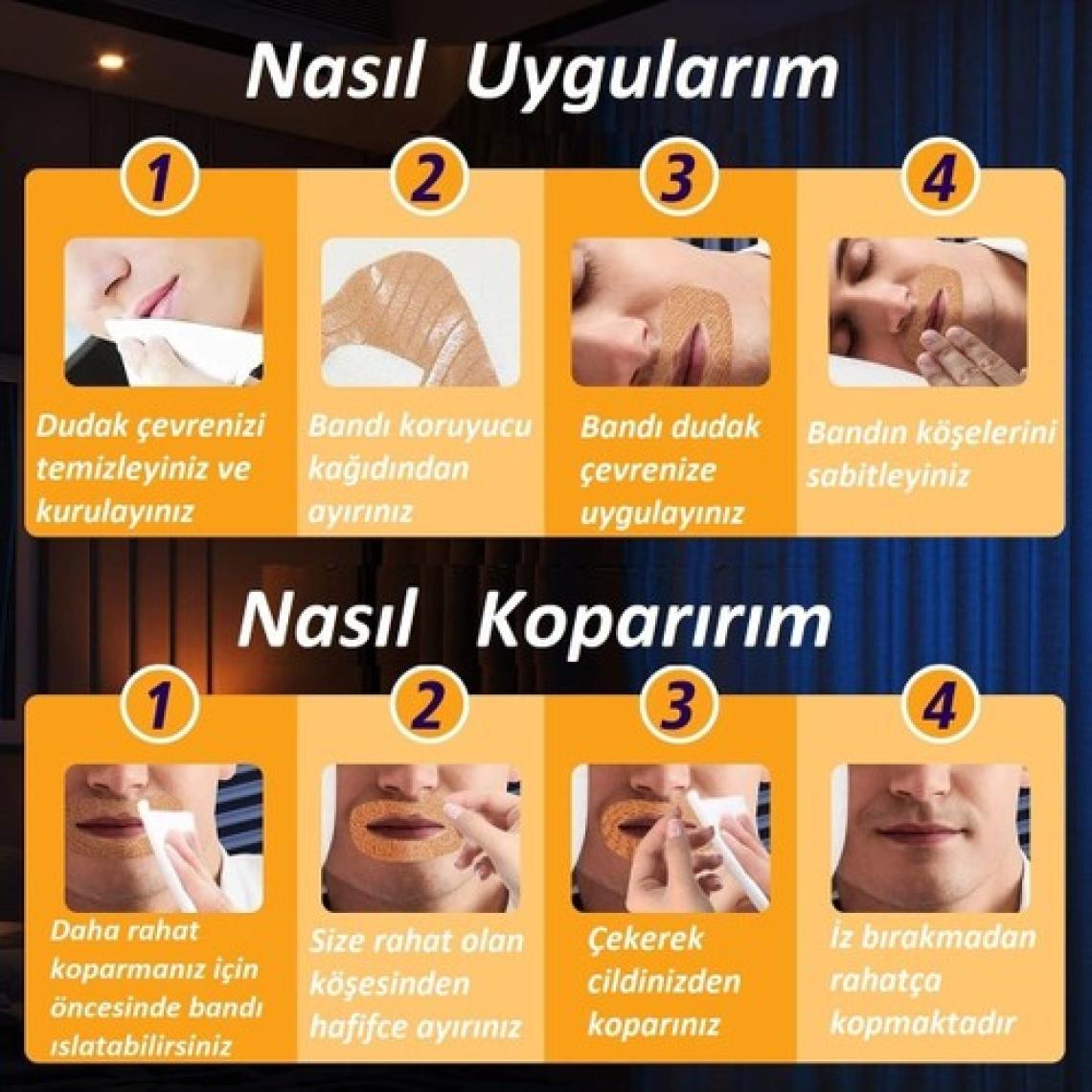 Life Care Yetişkinler İçin Ağız Kapama Bandı - Kaliteli Uyku ve Burundan Nefes Alma İçin Cilt Dostu Malzeme, 10 Adet