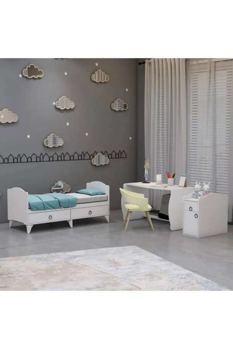 Garaj Home Sude Asansörlü Yıldız 4 Kapaklı Bebek Odası Takımı