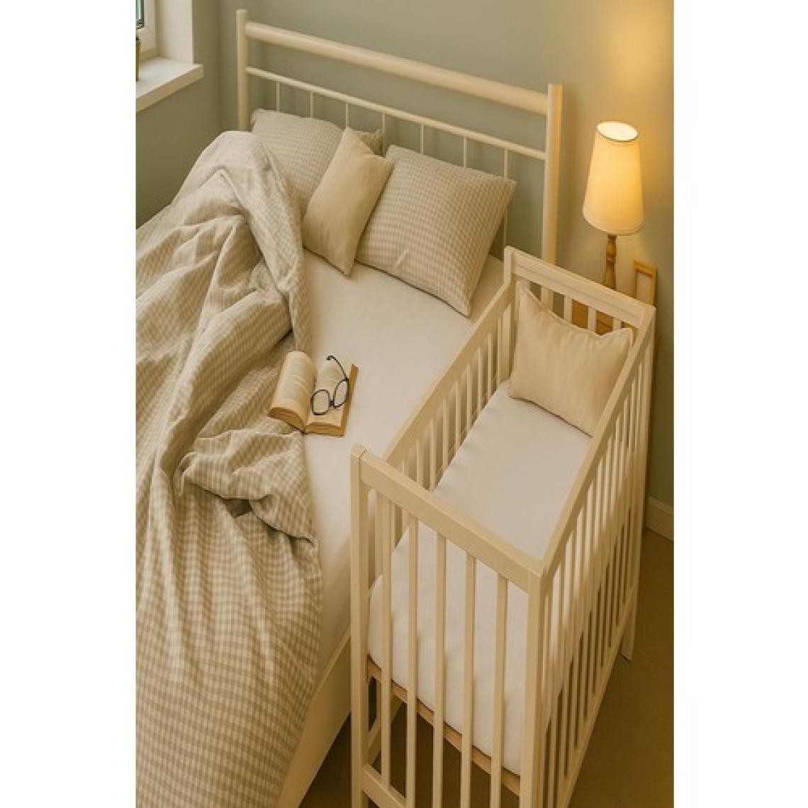 2 Adet 50 x 90 x 10 cm Anne Yanı Lastikli Penye Kumaş Bebek Çarşafı