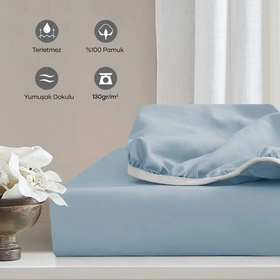 Soley | Puella | %100 Doğal Pamuklu Lastikli Bebek Çarşafı