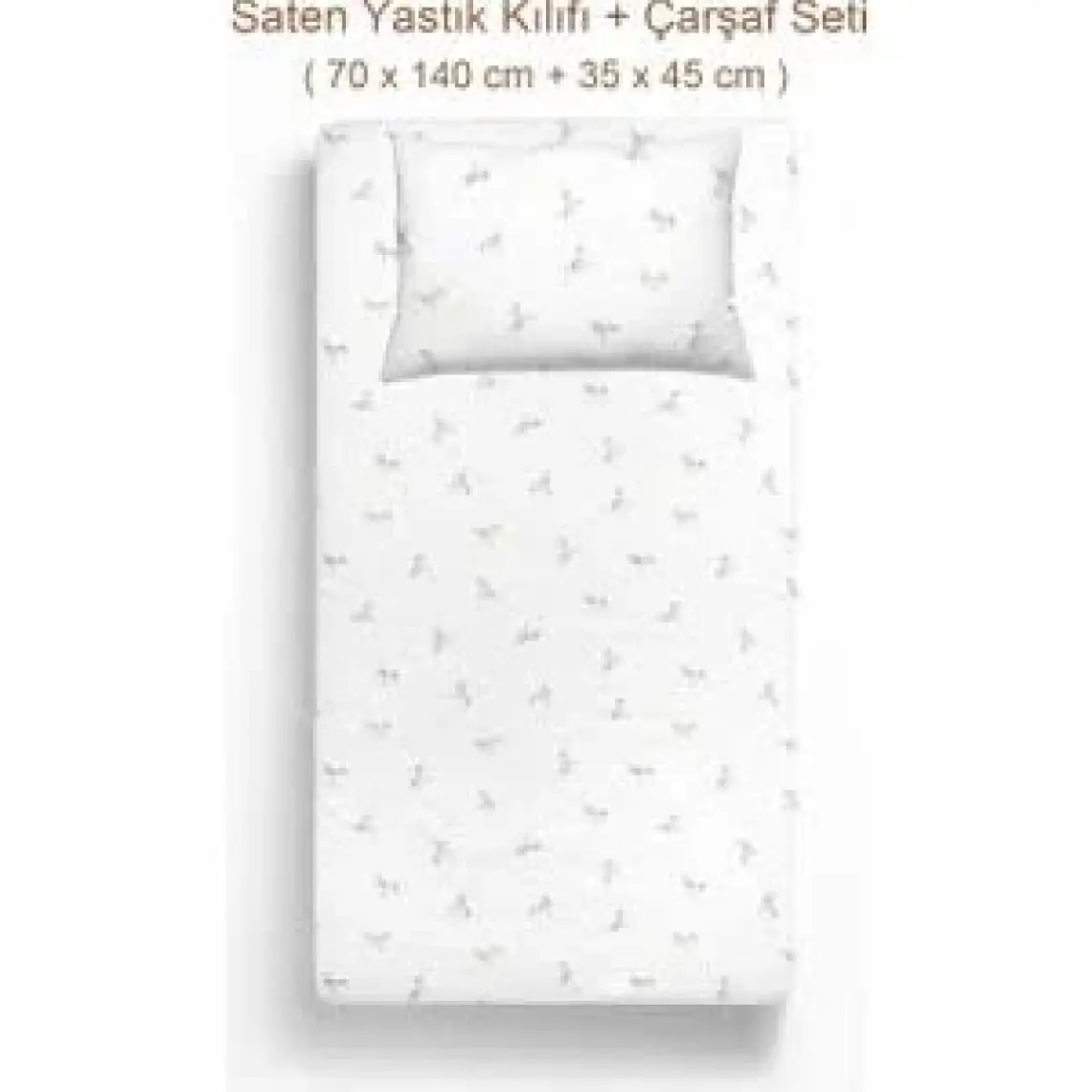 Casadora Baby Astra %100 Pamuk Saten Bebek Lastikli Çarşaf Seti- 70X140CM + 35X45 cm