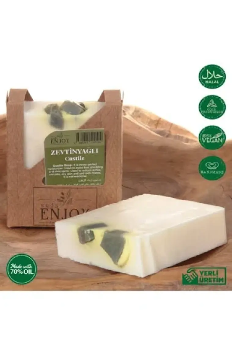 sudsenjoyoil Doğal Zeytinyağlı El Yapımı Yüz, Saç ve Vücut Sabunu 100 gr