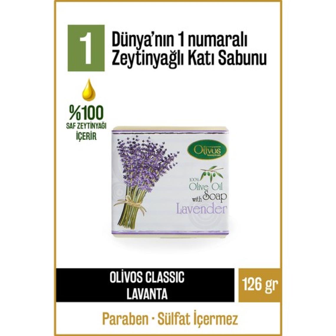 Olivos Doğal Klasik Lavanta Ve Zeytinyağlı Katı Sabun Zeytinyağı El Sabunu Yoğun Nemlendirici 126 gr