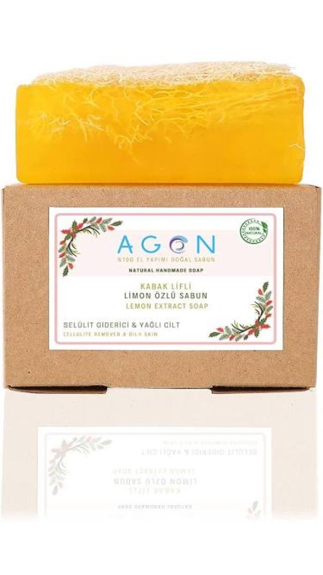 Agon  El Yapımı Doğal Kabak Lifli Limon Sabunu 120 gr