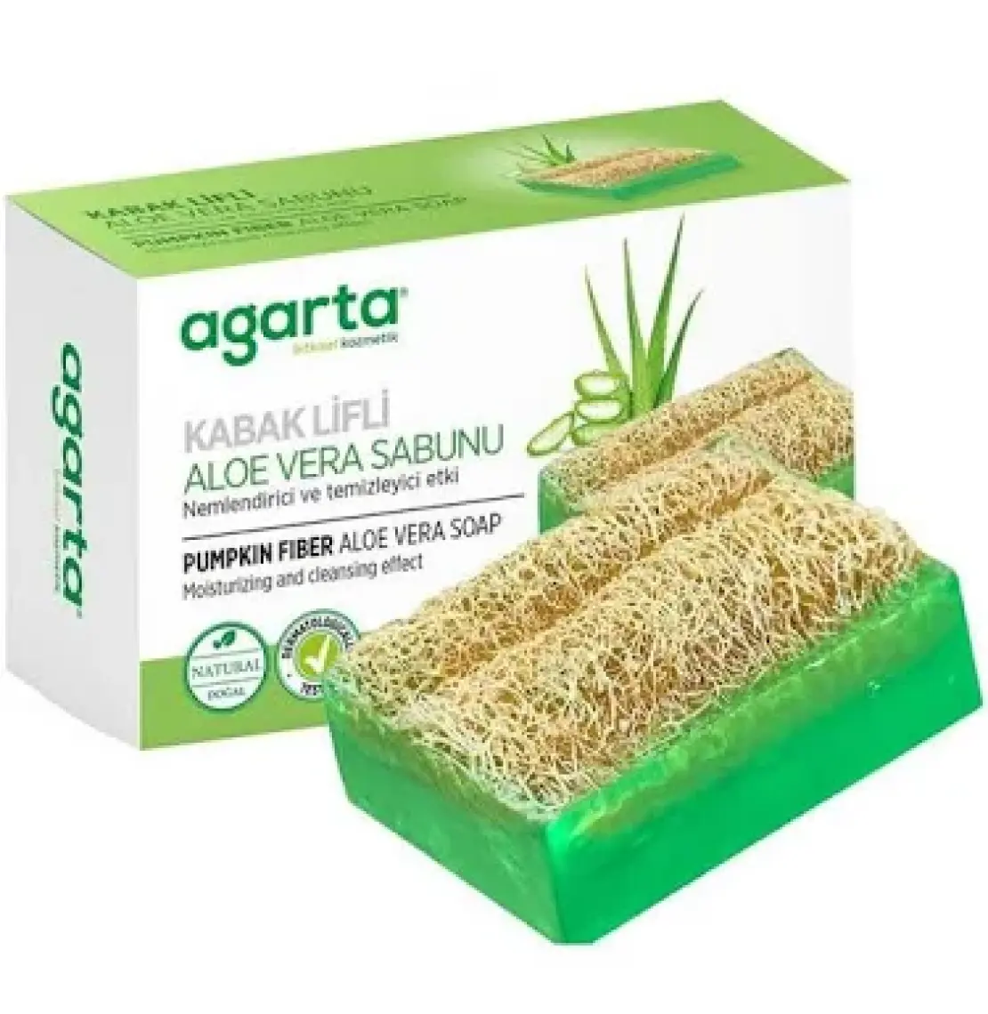 Agarta Doğal Kabak Lifli El Yapımı Aloe Vera Sabunu 125g