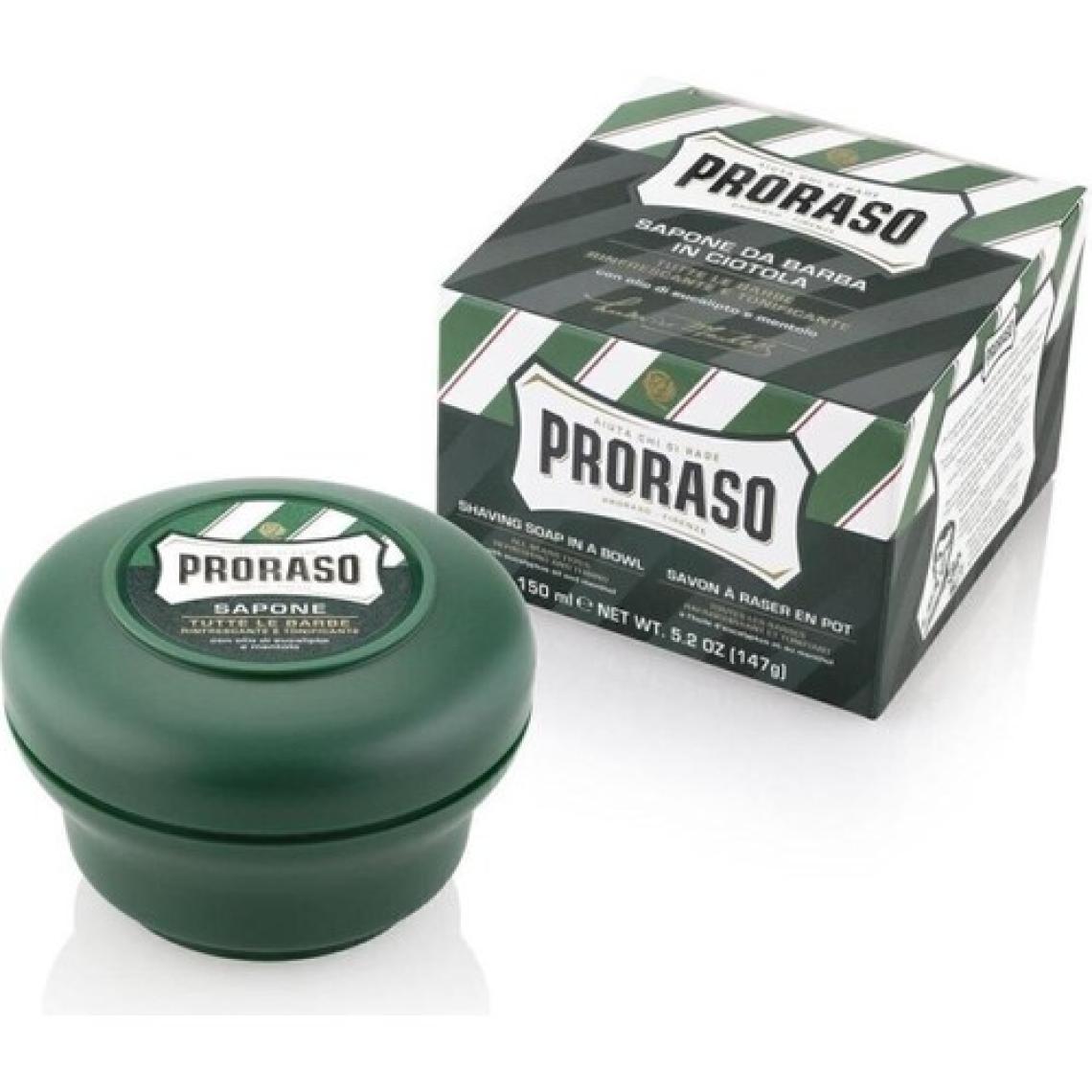 Proraso Eucalyptus Yağı ve Mentollü Tıraş Sabunu - Cildi Nemlendirir, Tahrişten Korur, 150 ml, Yeşil, 1 Adet