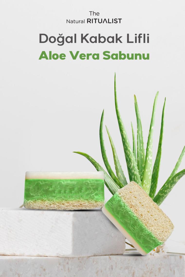 %100 El Yapımı Gliserinli Doğal Kabak Lifli Aloe Vera Sabunu 100 Gr
