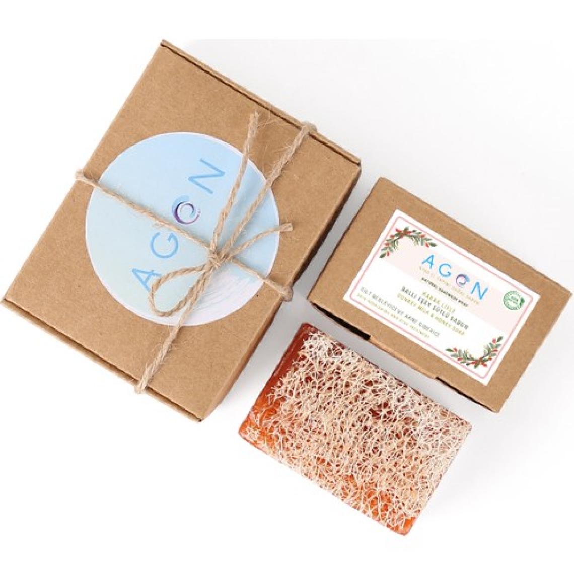 Agon %100 El Yapımı Doğal Kabak Lifli Ballı Eşek Sütü Sabunu 2'li Set 240 gr