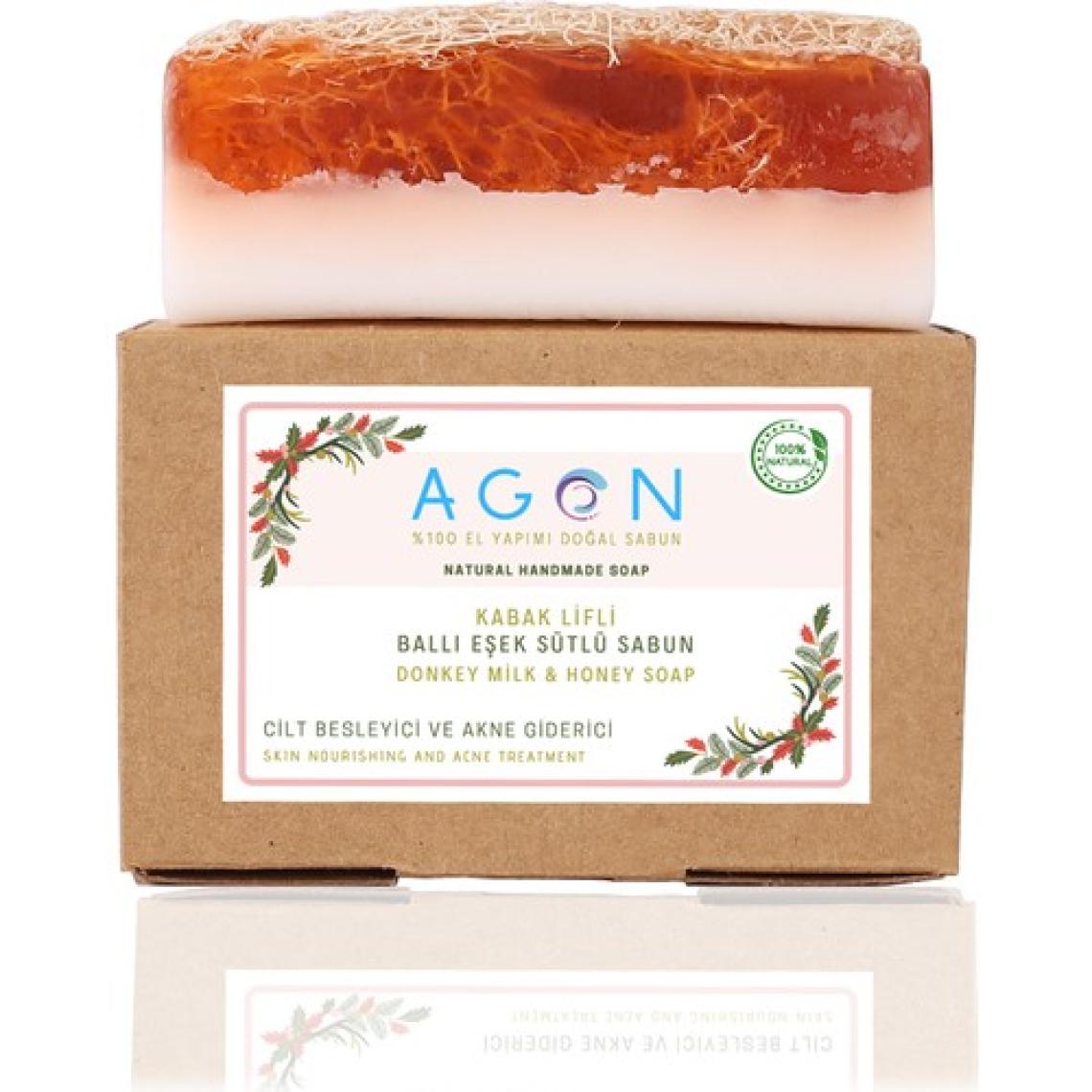 Agon %100 El Yapımı Doğal Kabak Lifli Ballı Eşek Sütü Sabunu 2'li Set 240 gr