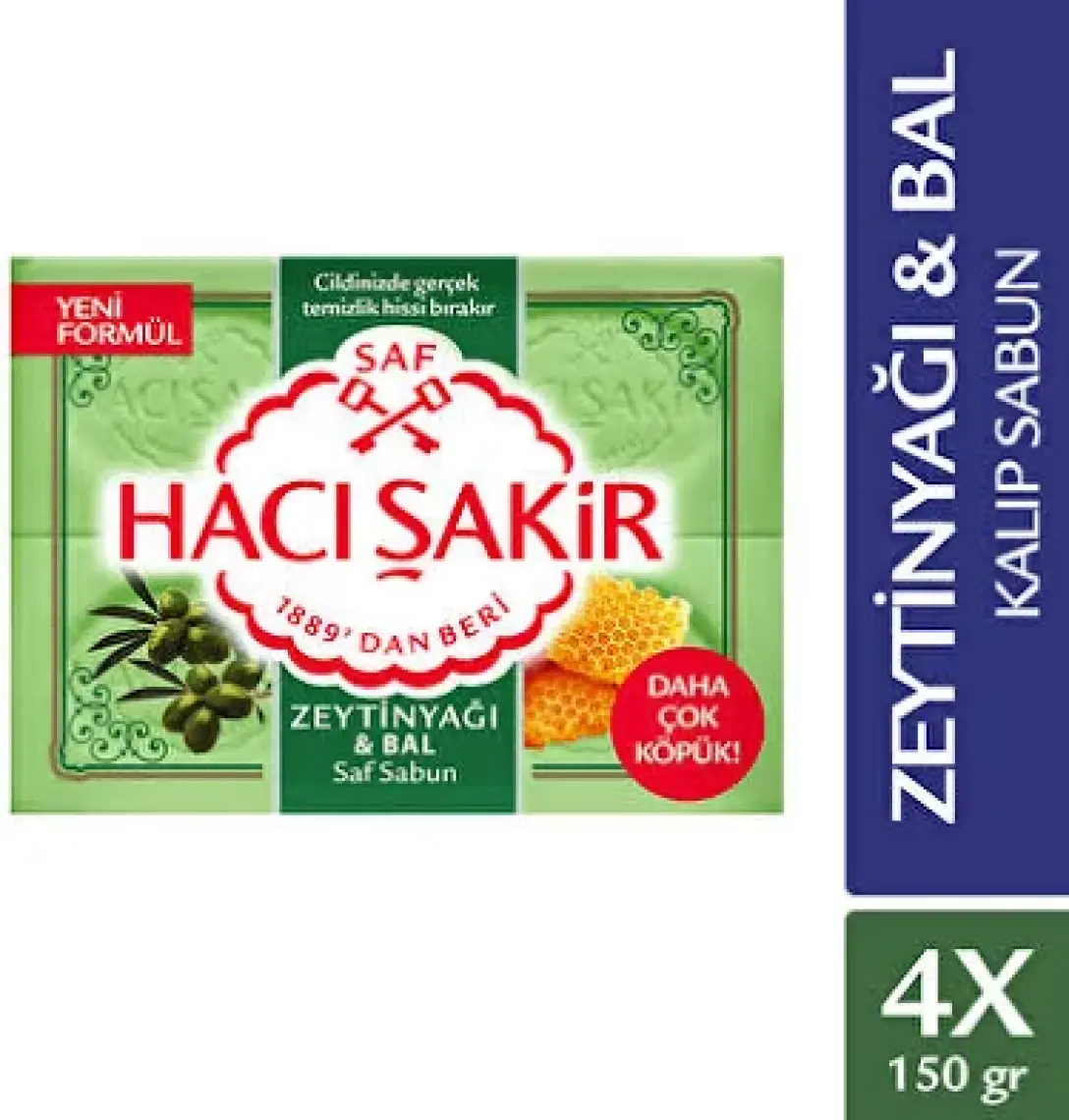 Hacı Şakir Zeytinyağı & Bal Kalıp Sabun 4x150GR