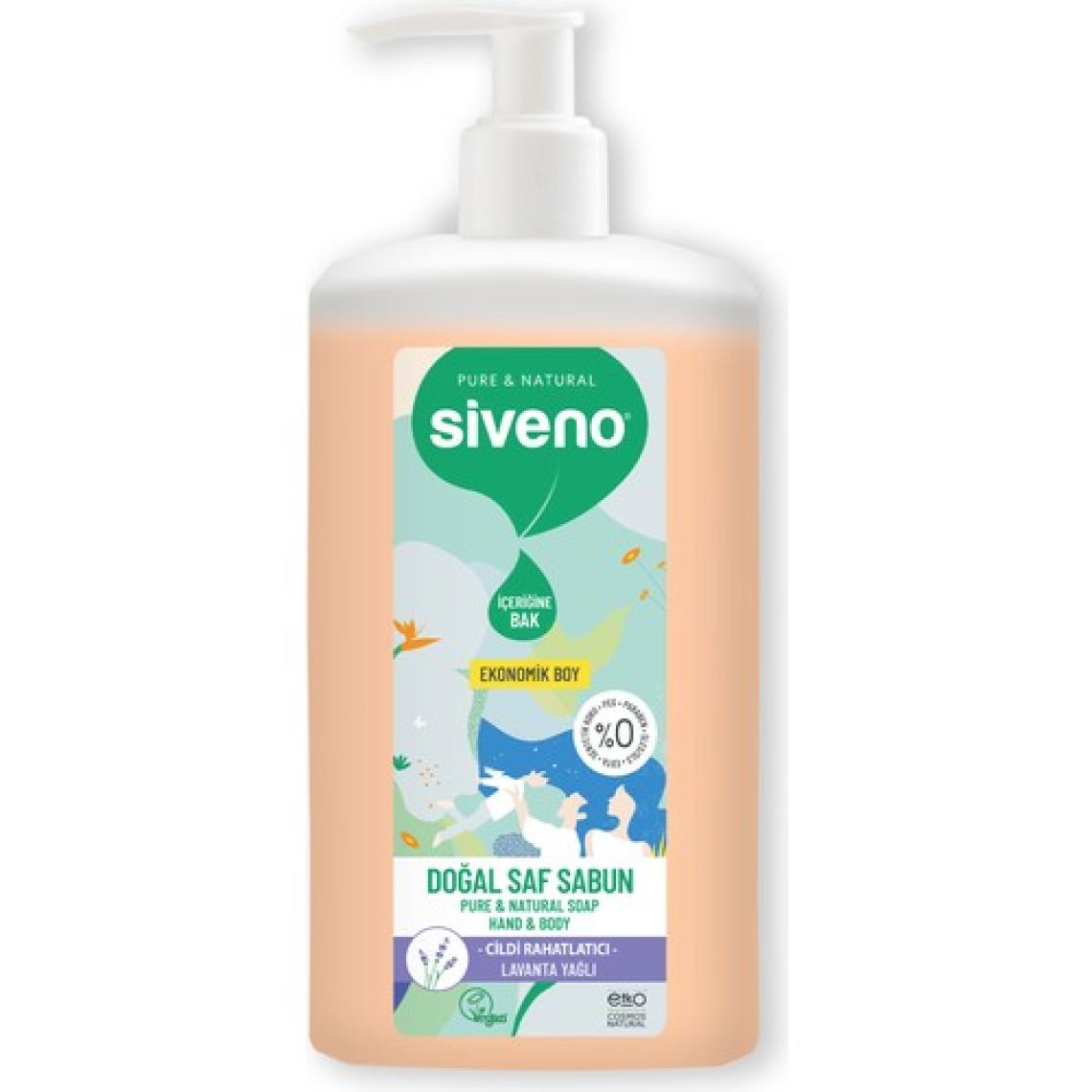 Siveno %100 Doğal Sıvı Kastil Sabun Lavanta Yağlı Cildi Nemlendirici Bitkisel Vegan 1000 ml