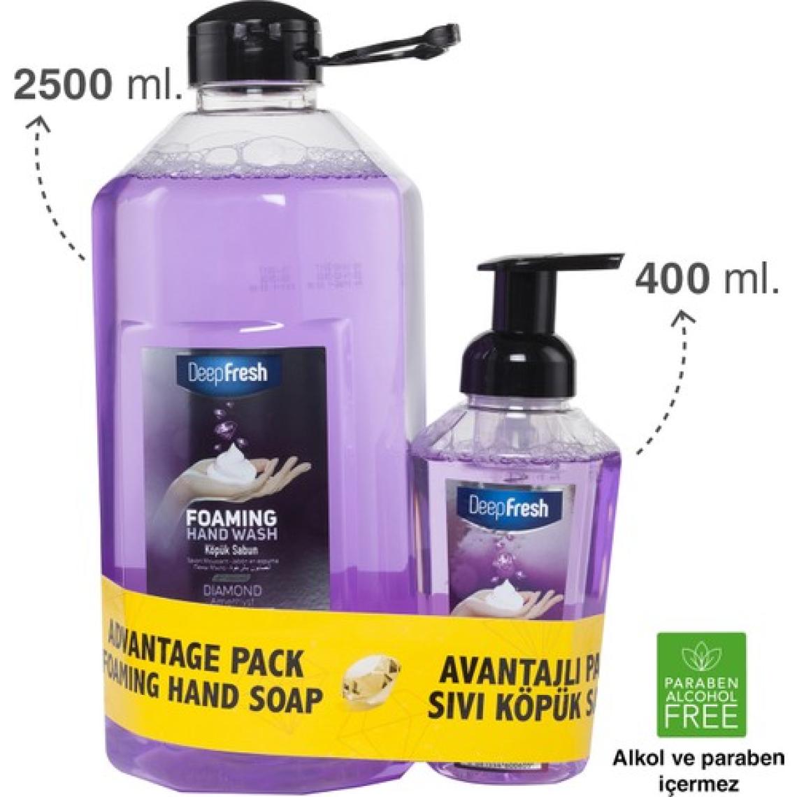Deep Fresh Diamond Köpük Sabun Amethyst 2,5 Lt & 400 ml Avantaj Paketi