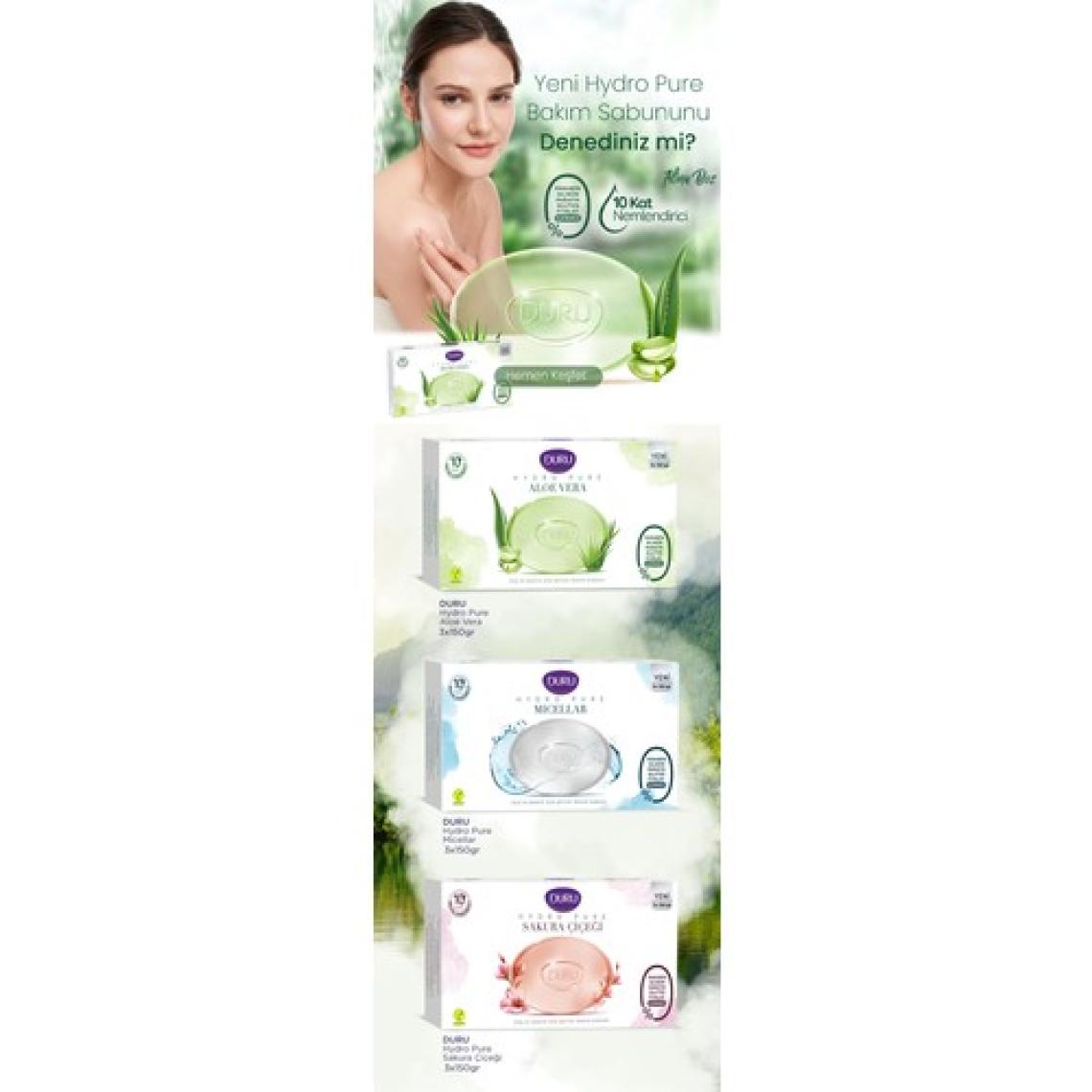 Duru Hydro Pure Aloevera 3 Adet Sabun 450Gr