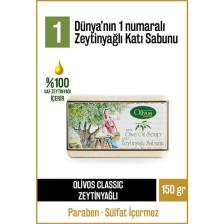Olivos Doğal Klasik Zeytin Yapraklı Ve Zeytinyağlı Katı Sabun Zeytinyağı El Sabunu Nemlendirici 150 gr