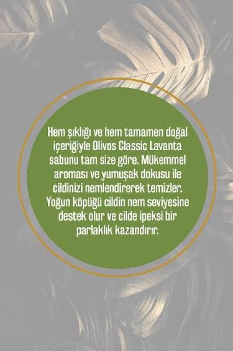 Olivos Doğal Klasik Lavanta Ve Zeytinyağlı Katı Sabun Zeytinyağı El Sabunu Yoğun Nemlendirici 180 gr