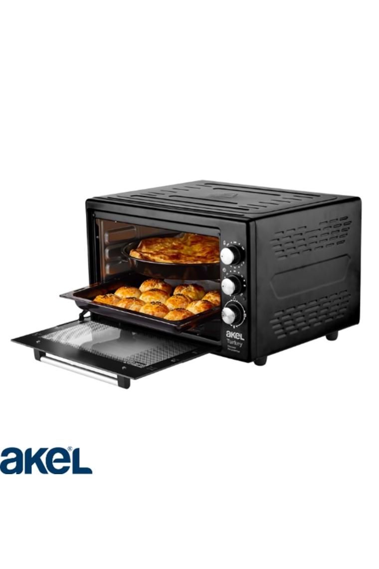 Akel AF380L Lambalı Termostatlı Siyah Midi Fırın
