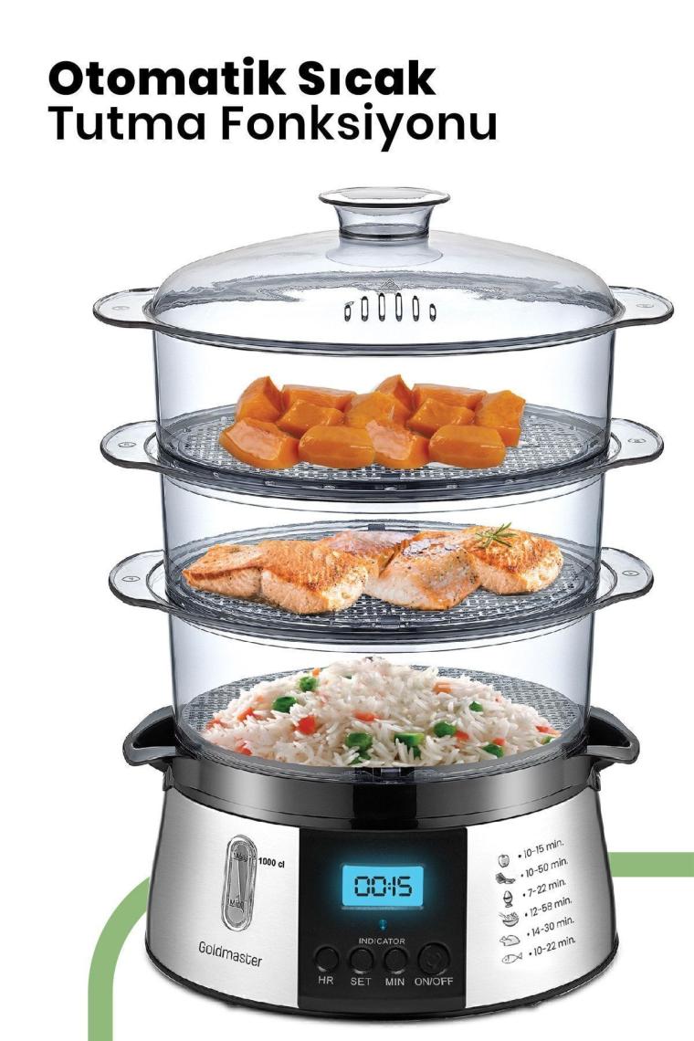 Biofit Led Ekranlı 120 Dakika Zaman Ayarlı 10 lt Dijital Buharlı Pişirici Gm7268d