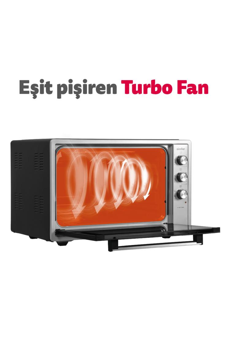 7003 Inox Gri, 70 Litre, 6 Fonksiyon, Xxl Turbo, 1800w, Midi/mini Fırın