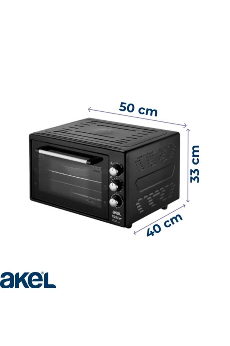 Akel AF380L Lambalı Termostatlı Gri Midi Fırın