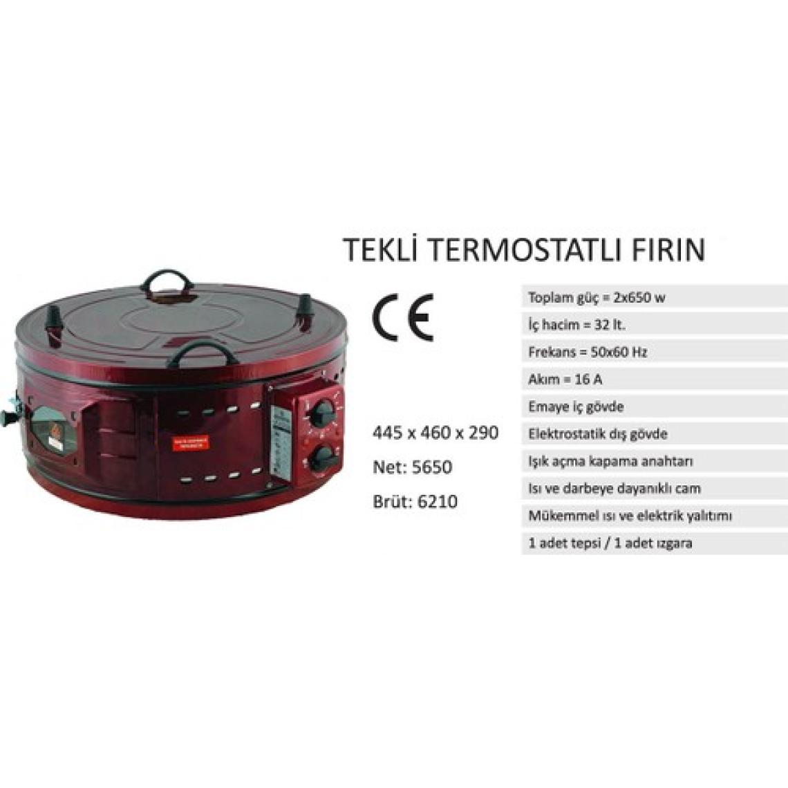 Uğur Yuvarlak Tek Tepsili Termostatlı Emaye Davul Fırın