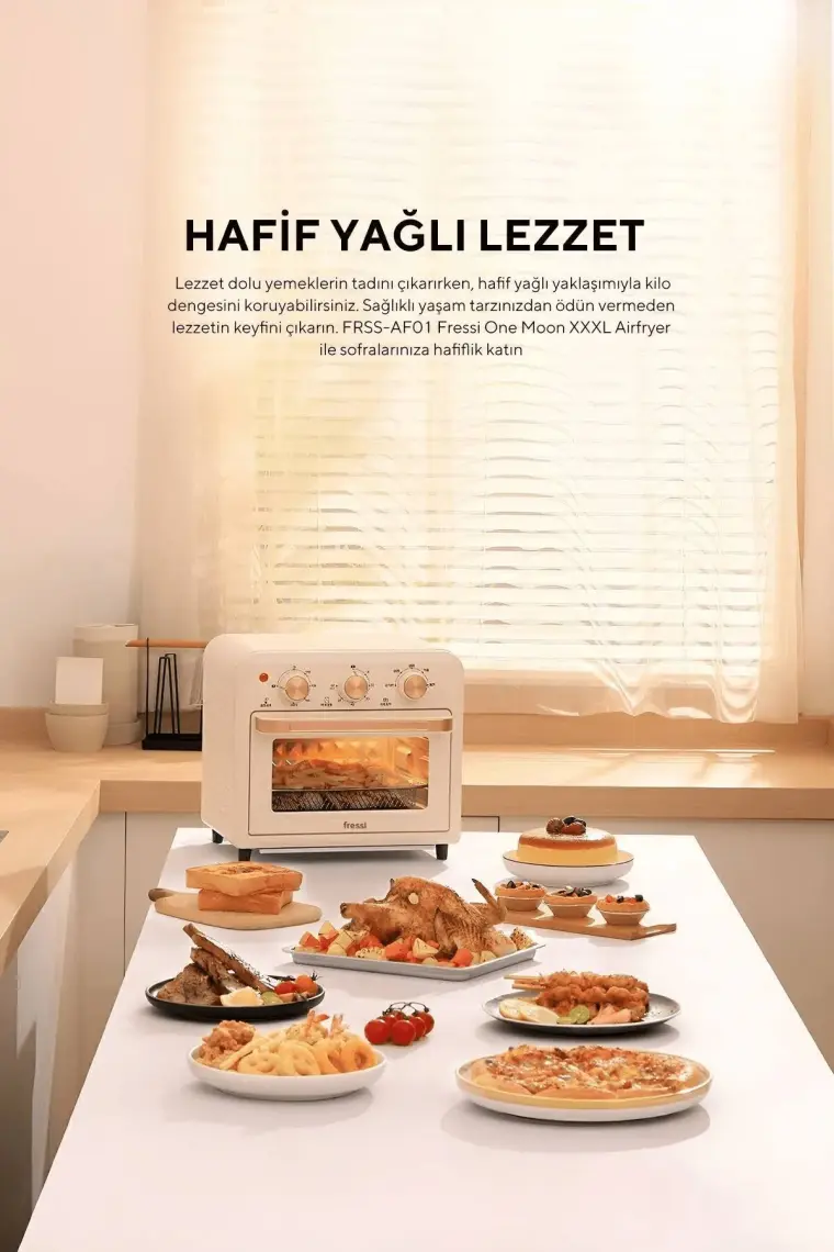 Fressi Af-01 Çok Fonksiyonlu Süre Ayarlamalı 13 Litre Xxxl Akıllı Fırın Airfryer