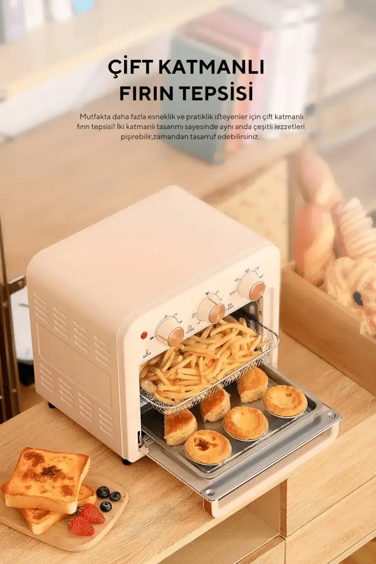 Fressi Af-01 Çok Fonksiyonlu Süre Ayarlamalı 13 Litre Xxxl Akıllı Fırın Airfryer