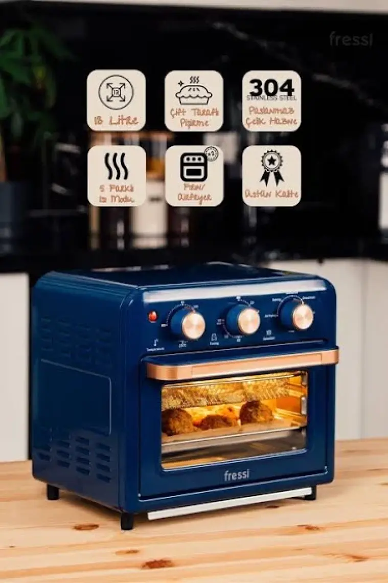 Fressi FRSS-AF01 13 Litre Mavi Airfryer Fırın