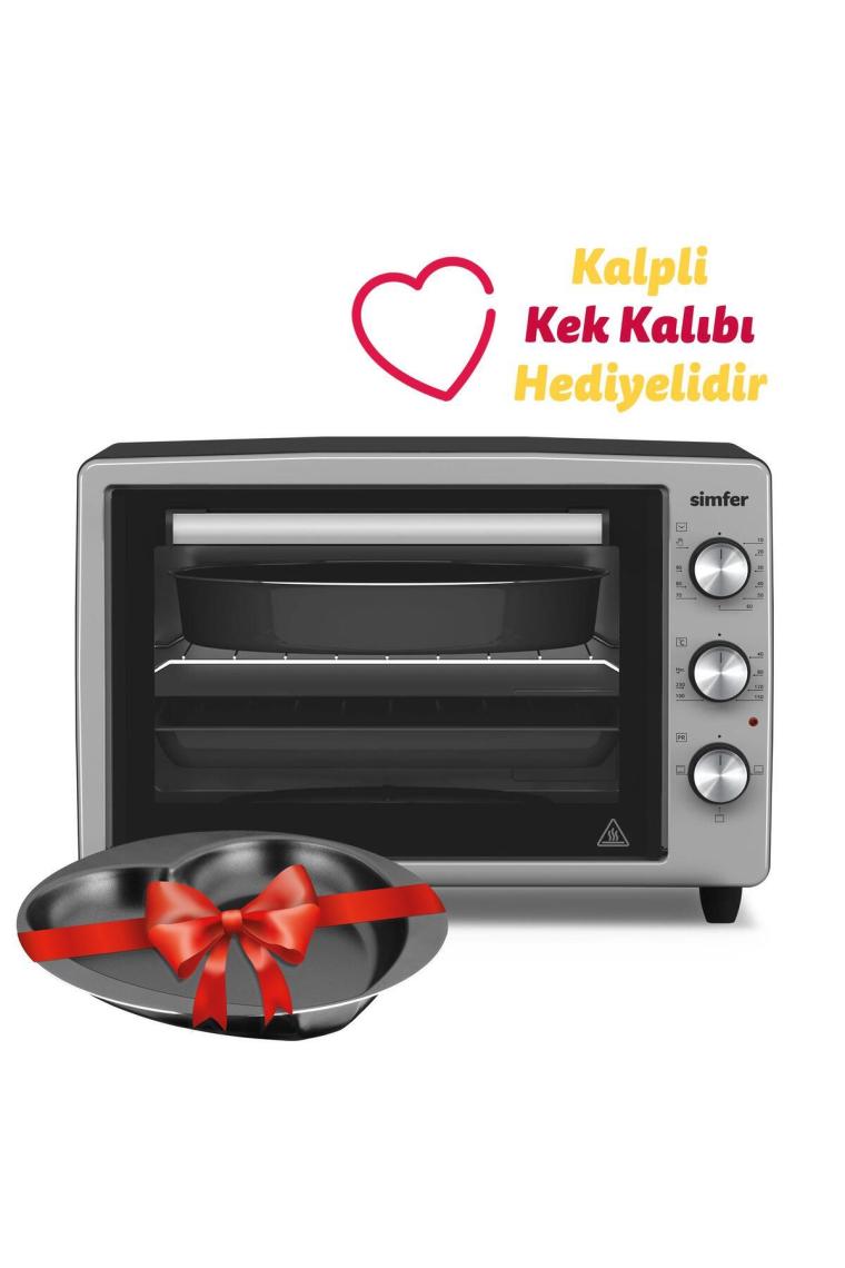 3426 Inox Statik Midi/mini Fırın, 1300 W, 34 Litre, Metal, Gri