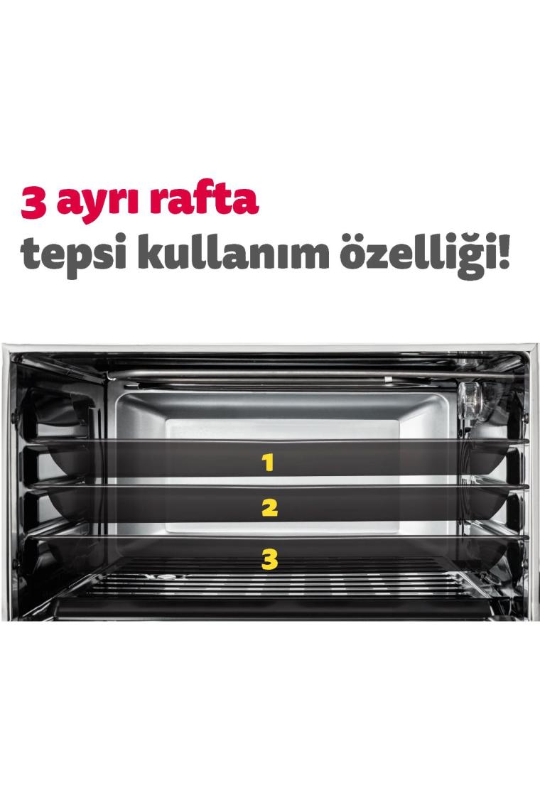 4552 Turbo Midi/mini Fırın, 1400 W, 45 Litre, Metal, Beyaz