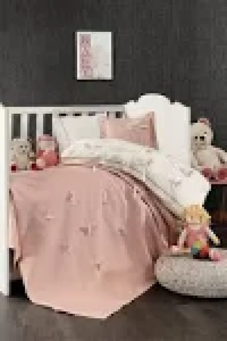 Minelya Home 5 Parça  Pamuk 3D Kelebek Desenli Bebek Nevresim Takımı