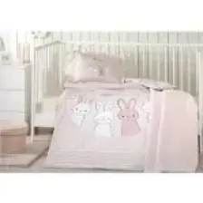 Özdilek Hello Rabbit Pembe Battaniyeli Bebek Nevresim Takımı