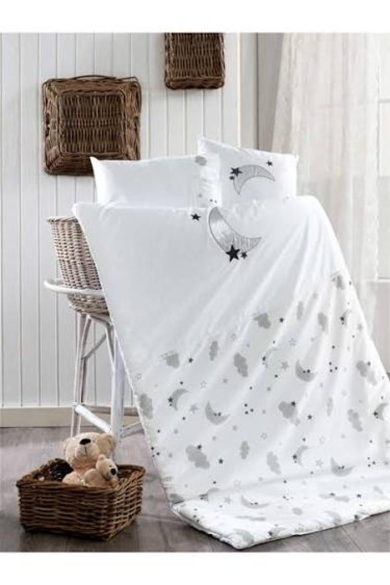 Momi Shop Moon Bebek Nevresim Takımı Gri
