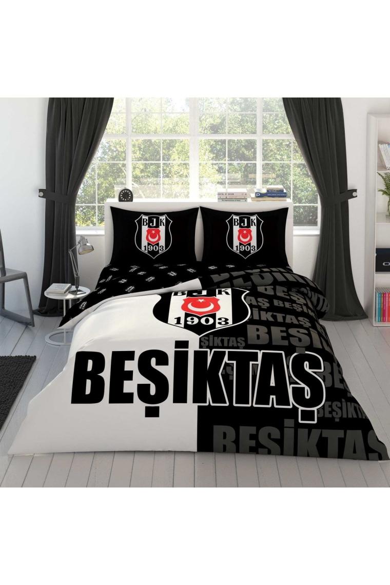 - Beşiktaş Parçalı Logo Lisanslı Çift Kişilik Nevresim Takımı