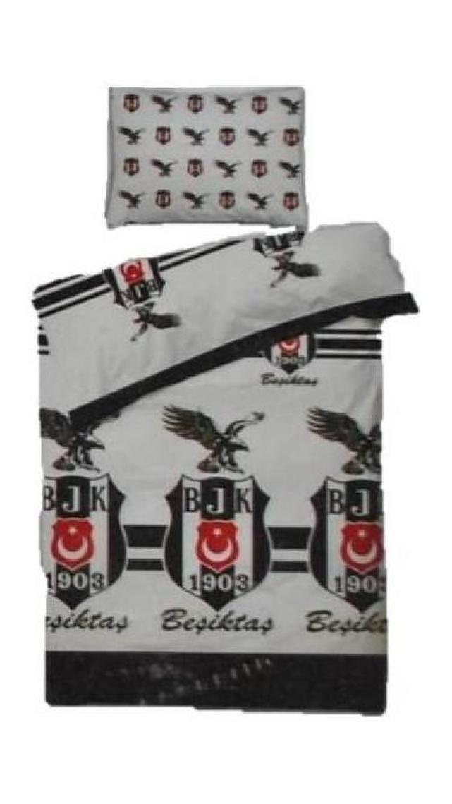 Taç Beşiktaş Parçalı Logo Pamuk Nevresim Takımı 769461330164