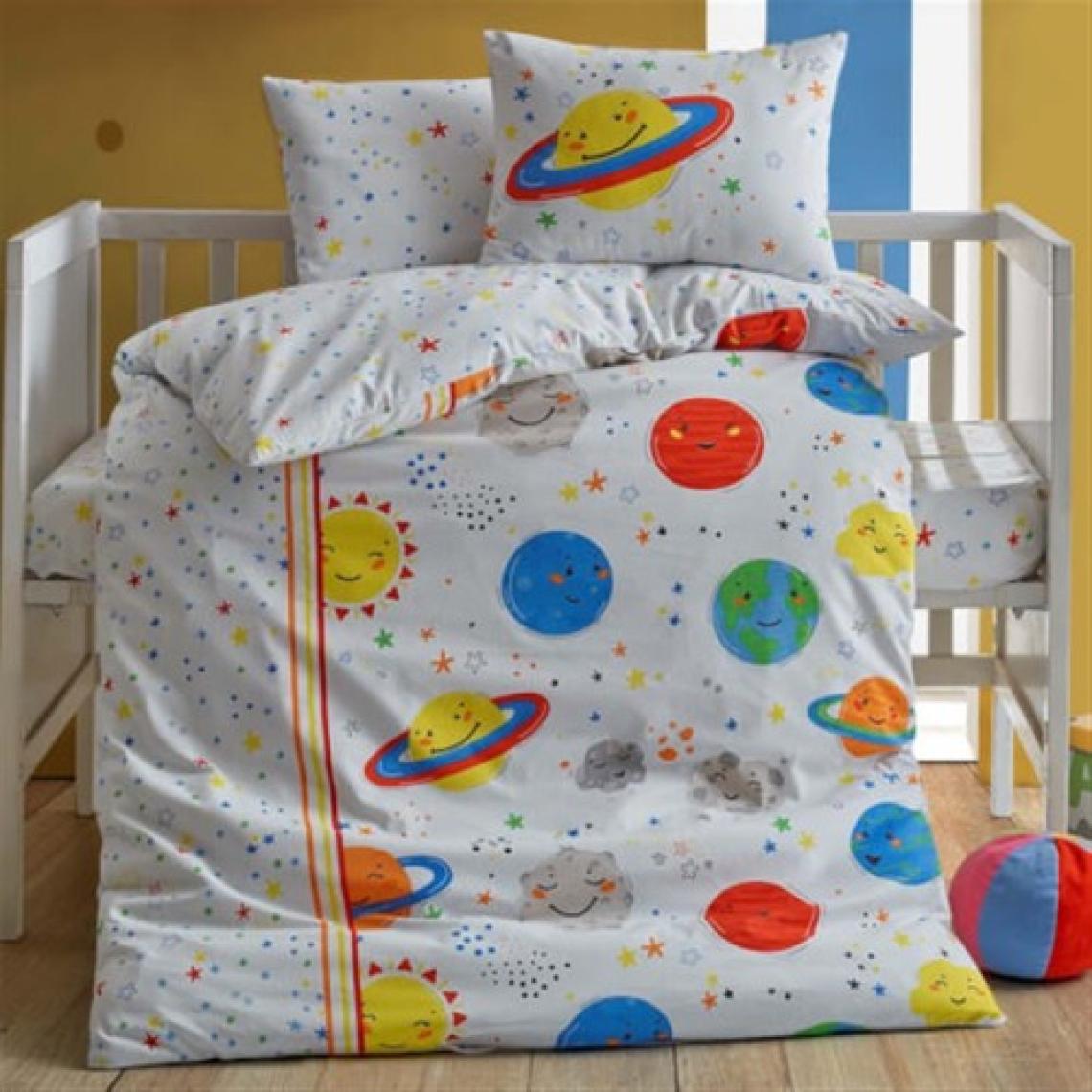 Cottonbox Bebek Nevresim Takımı Gezegen Beyaz