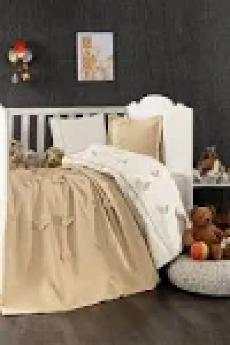 Minelya Home 5 Parça  Pamuk 3D Kelebek Desenli Bebek Nevresim Takımı