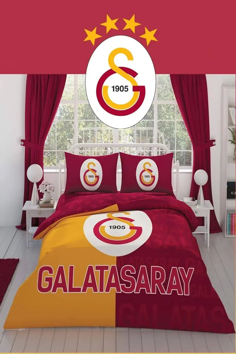 Taç Galatasaray Parçalı Logo Pamuk Nevresim Takımı 769368581782