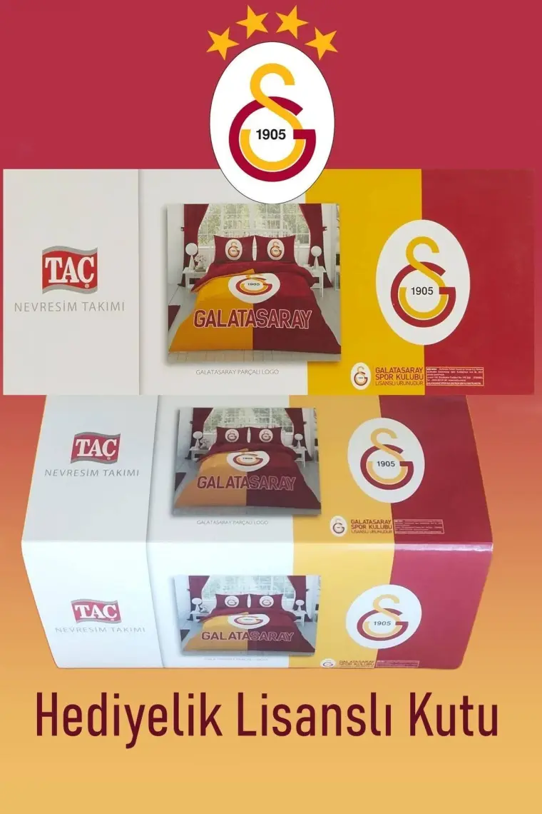 Taç Galatasaray Parçalı Logo Pamuk Nevresim Takımı 769368581782