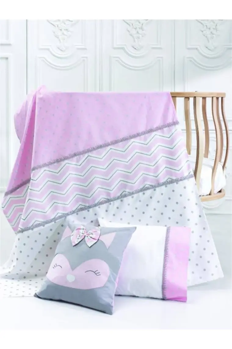 Momi Shop Fox Bebek Nevresim Takımı Pembe