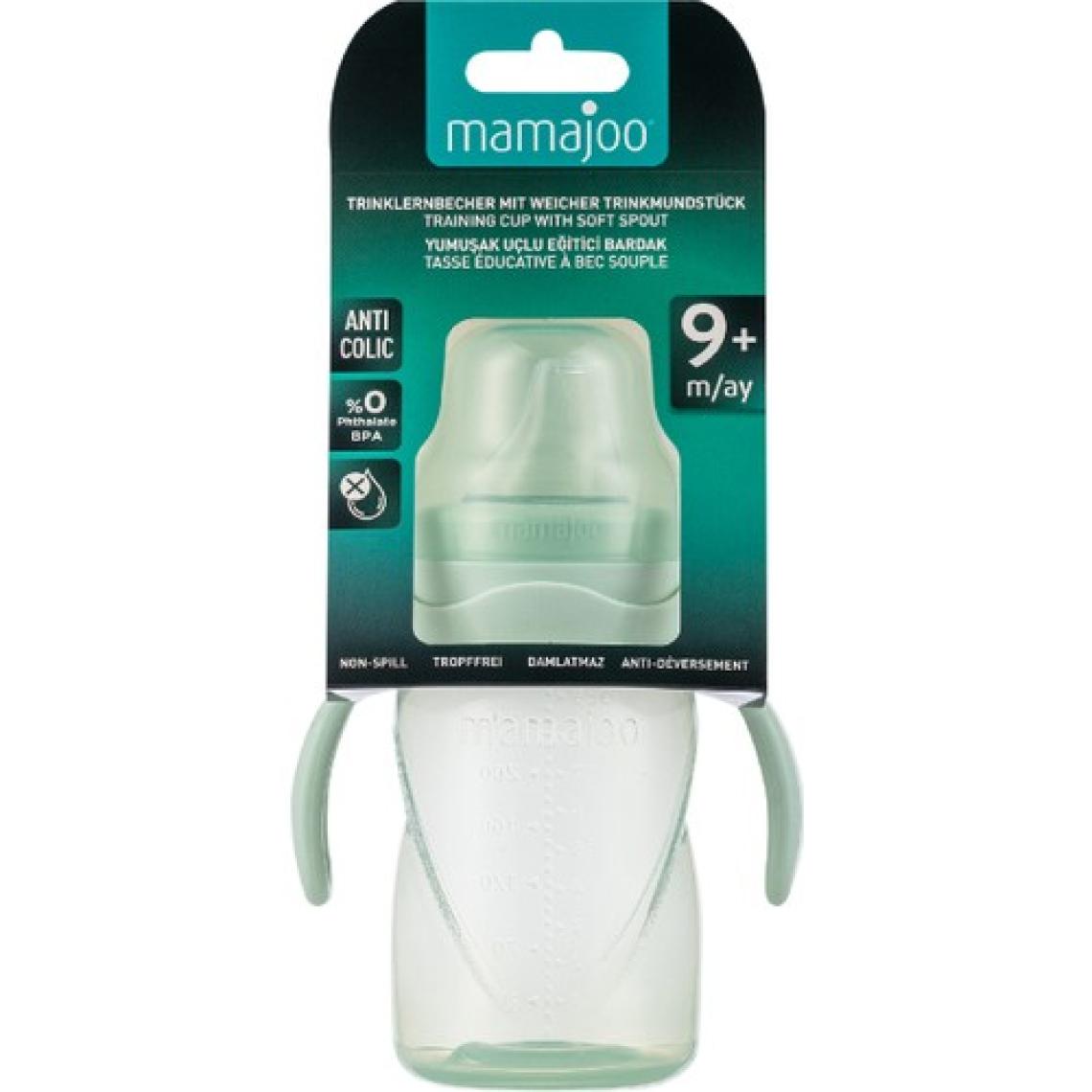 Mamajoo Damlatmaz Eğitici Kulplu Bardak, 270 ml, Powder Green, 1 Adet